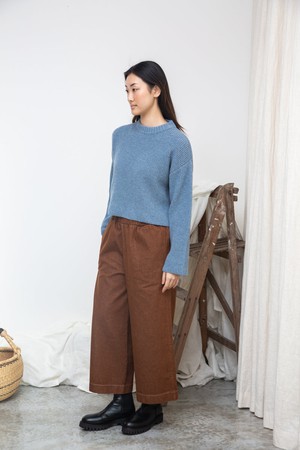 Leo Recycled Wool Knitted Jumper in Sky Blue Marl from Beaumont Organic