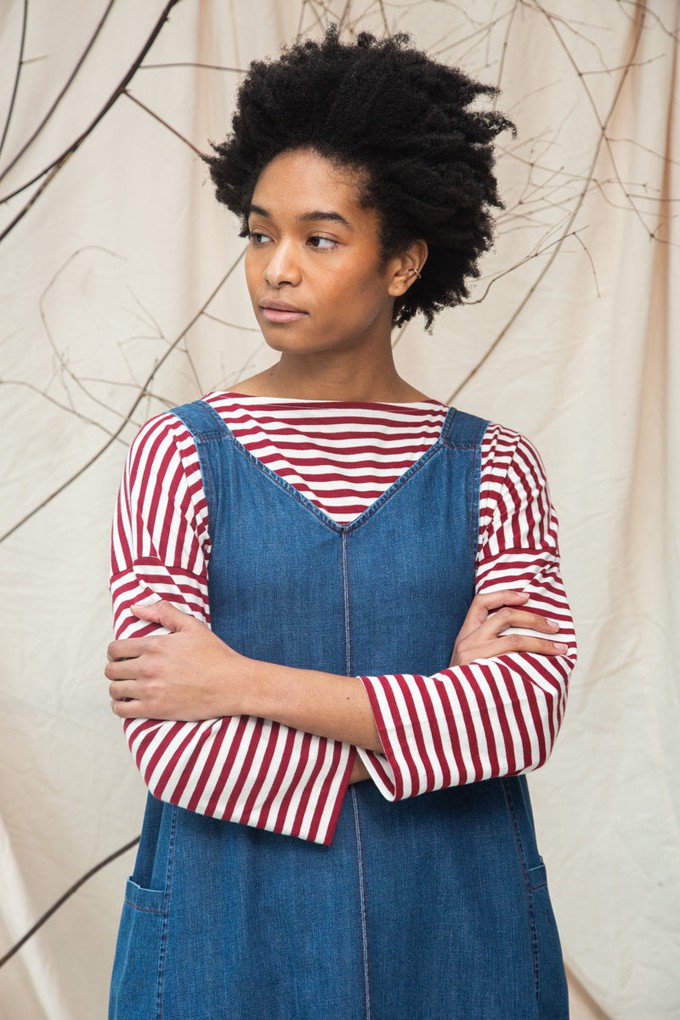 Nandina-Leigh Organic Cotton Denim Dress in Mid Blue from Beaumont Organic