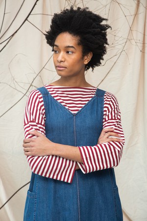 Nandina-Leigh Organic Cotton Denim Dress in Mid Blue from Beaumont Organic