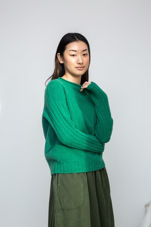 Shika Lambswool Knitted Jumper in Emerald from Beaumont Organic