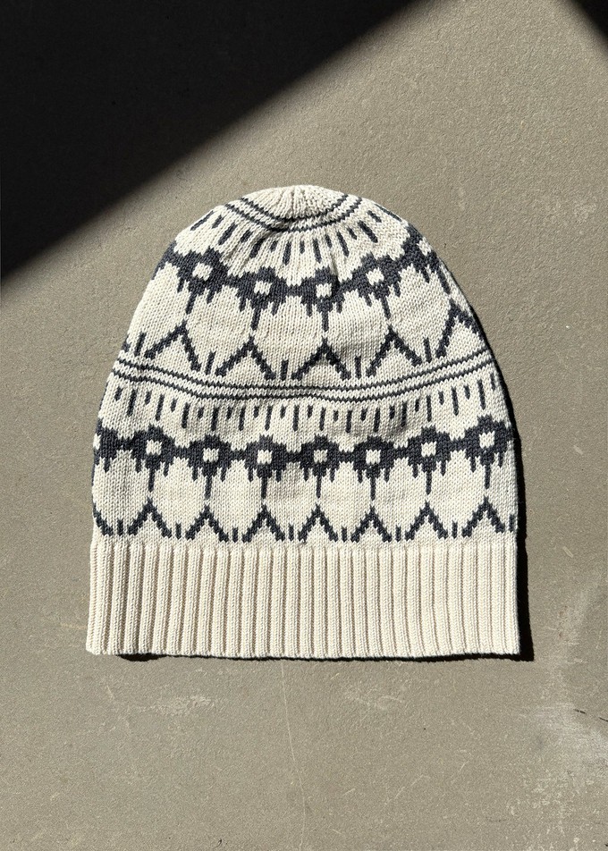 Evie-Sue Organic Cotton Knitted Hat in Ecru Marl from Beaumont Organic