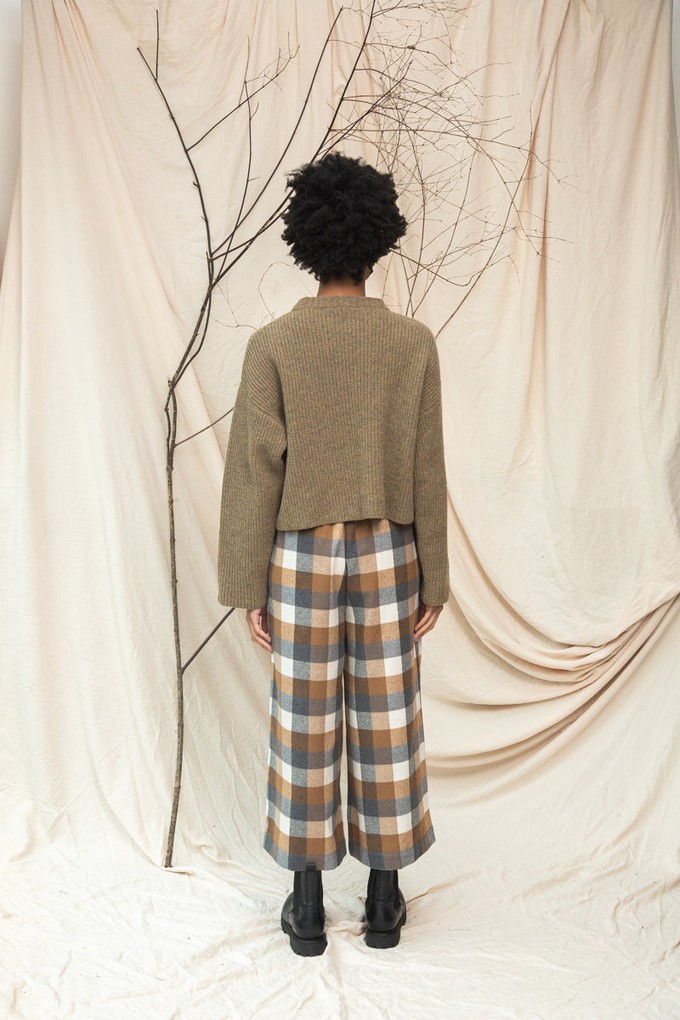Leo Recycled Wool Knitted Jumper in Taupe Marl from Beaumont Organic