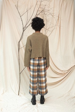 Leo Recycled Wool Knitted Jumper in Taupe Marl from Beaumont Organic