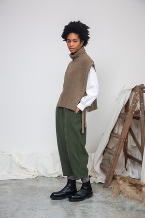 Kanon Recycled Wool Knitted Vest in Taupe Marl from Beaumont Organic