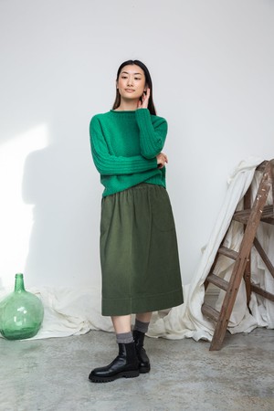 Shika Lambswool Knitted Jumper in Emerald from Beaumont Organic
