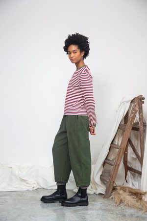Cedar Organic Cotton Corduroy Trousers in Khaki from Beaumont Organic