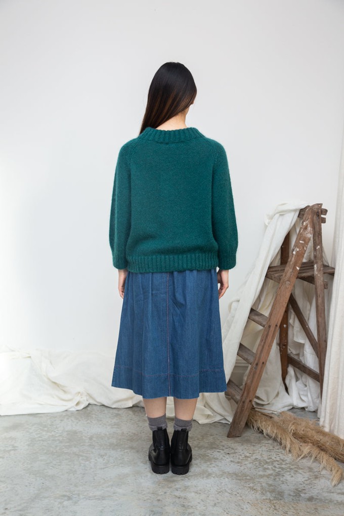Solstice Mohair Knitted Jumper in Pine by HANNAH BEAUMONT from Beaumont Organic