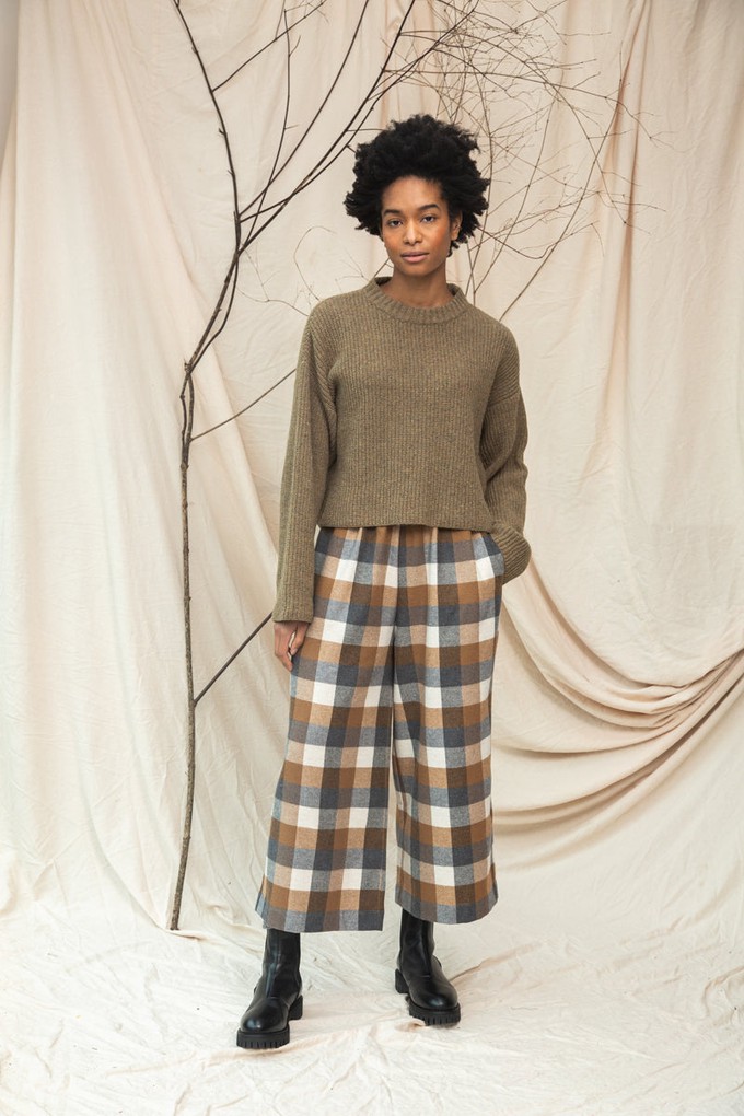 Leo Recycled Wool Knitted Jumper in Taupe Marl from Beaumont Organic
