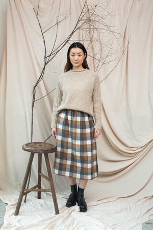 Shika Lambswool Knitted Jumper in Cream Marl from Beaumont Organic