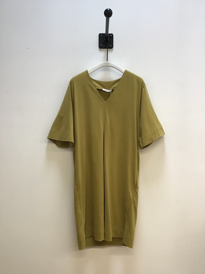 Echo Organic Cotton Dress in Bright Olive Sample from Beaumont Organic