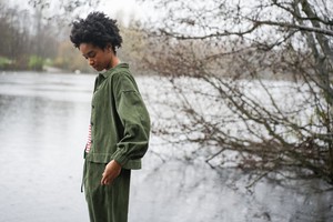 Tierra Organic Cotton Corduroy Overshirt in Khaki from Beaumont Organic