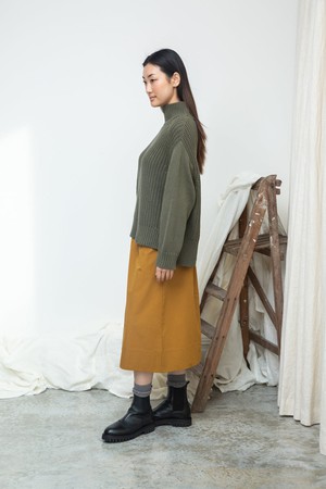 Tora Organic Cotton Knitted Jumper in Soft Khaki from Beaumont Organic