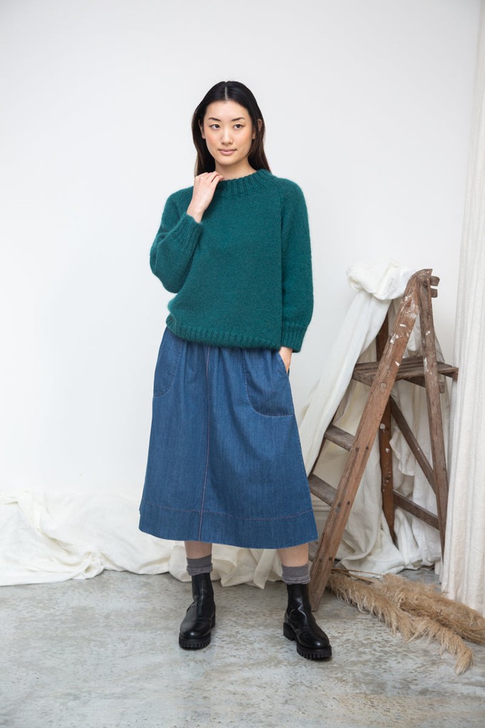 Solstice Mohair Knitted Jumper in Pine by HANNAH BEAUMONT from Beaumont Organic