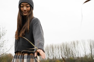 Sugi Organic Cotton Knitted Cardigan in Grey Marl from Beaumont Organic