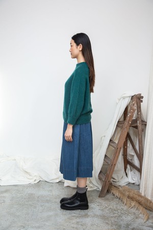 Solstice Mohair Knitted Jumper in Pine by HANNAH BEAUMONT from Beaumont Organic