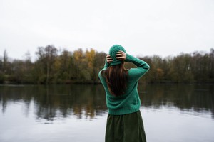 Shika Lambswool Knitted Jumper in Emerald from Beaumont Organic