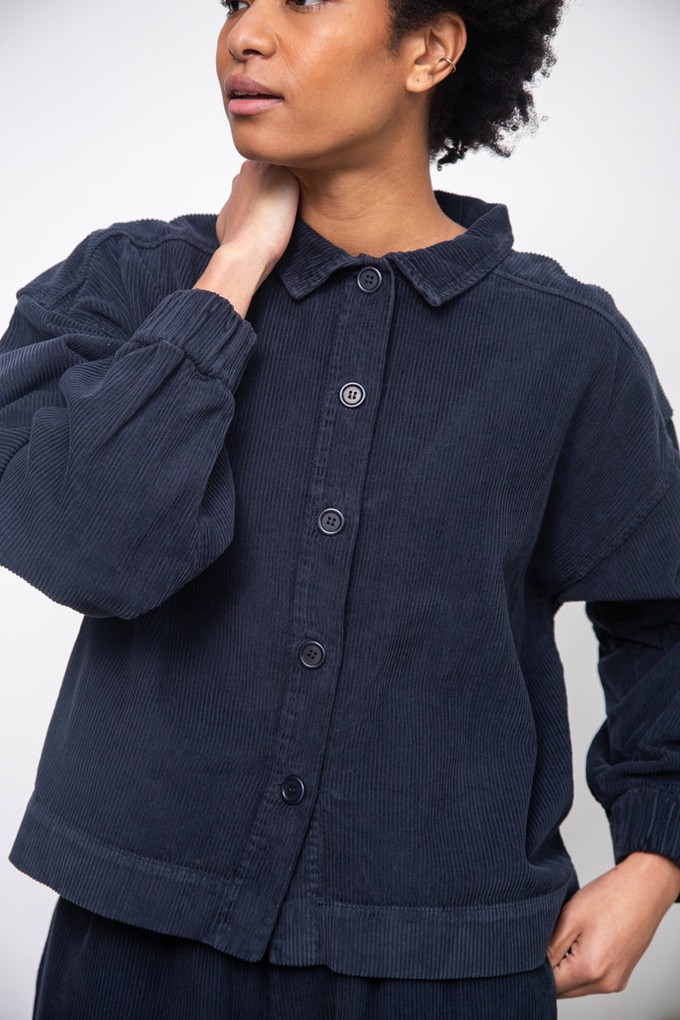 Tierra Organic Cotton Corduroy Overshirt in Night Sky Navy from Beaumont Organic