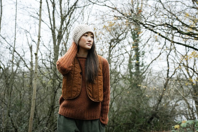 Shika Lambswool Knitted Jumper in Rust Marl from Beaumont Organic