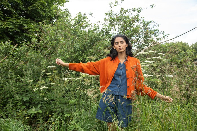 Sugi Organic Cotton Cardigan in Brick from Beaumont Organic