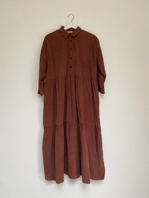 Cass Cord Dress in Rouge Size S from Beaumont Organic