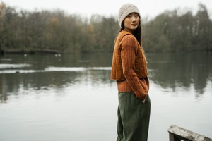 Shika Lambswool Knitted Jumper in Rust Marl from Beaumont Organic