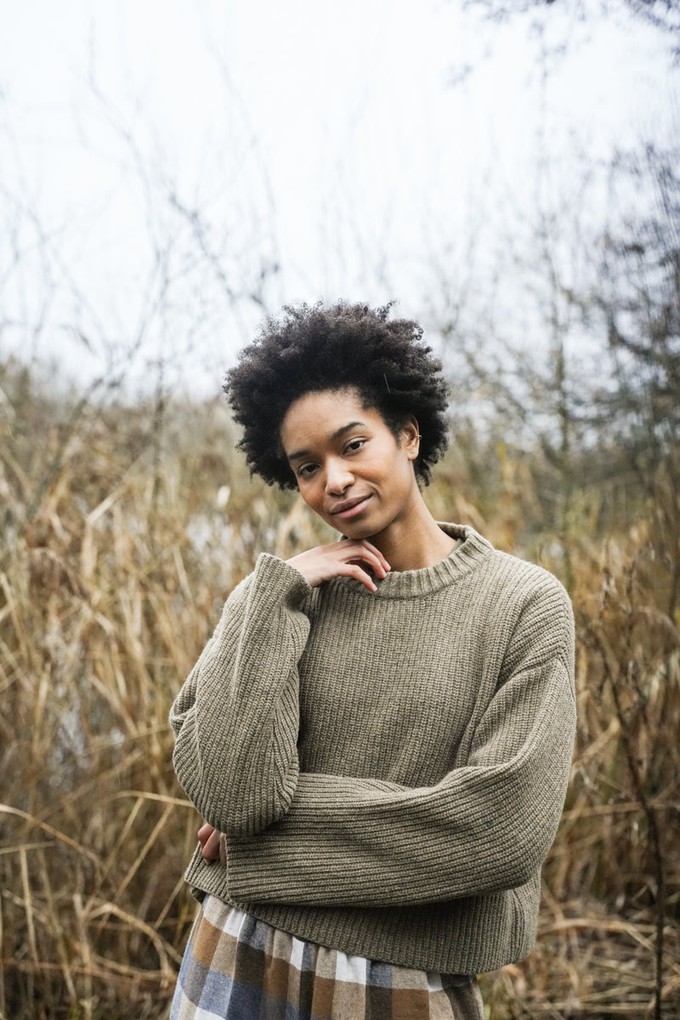 Leo Recycled Wool Knitted Jumper in Taupe Marl from Beaumont Organic