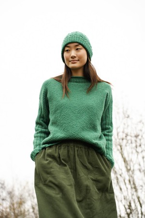 Shika Lambswool Knitted Jumper in Emerald from Beaumont Organic