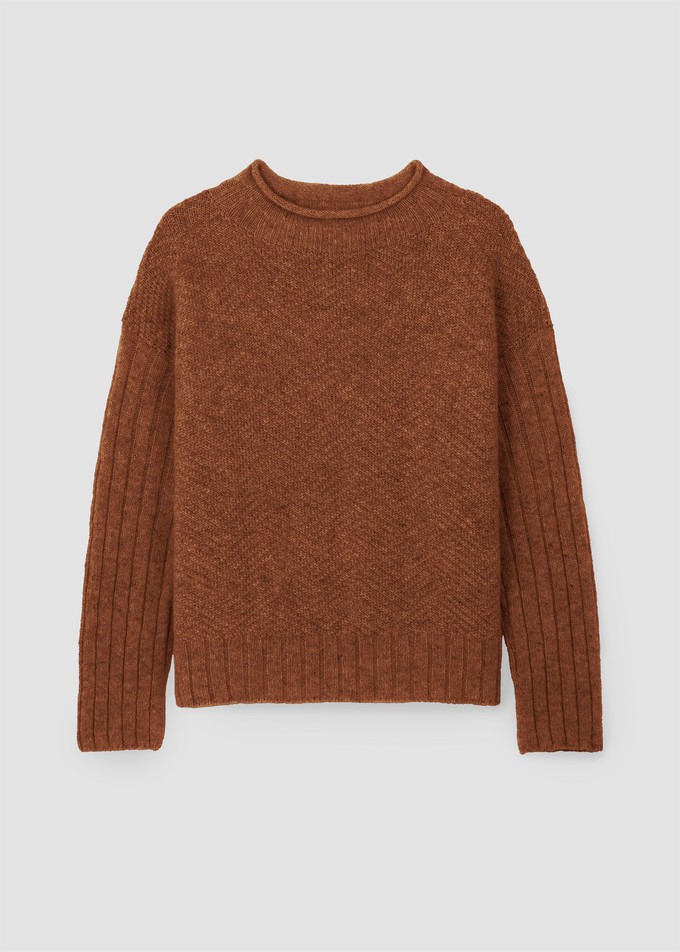 Shika Lambswool Knitted Jumper in Rust Marl from Beaumont Organic