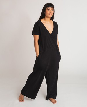 Veronica Organic Cotton Jumpsuit in Black L Preloved from Beaumont Organic