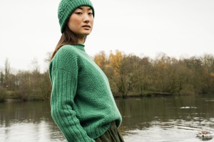 Shika Lambswool Knitted Jumper in Emerald from Beaumont Organic