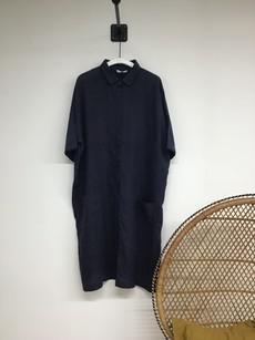 Natasha-May Linen Dress in Navy L Preloved via Beaumont Organic