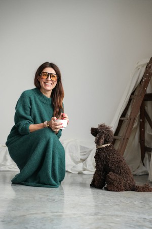 Solstice Mohair Knitted Jumper in Pine by HANNAH BEAUMONT from Beaumont Organic