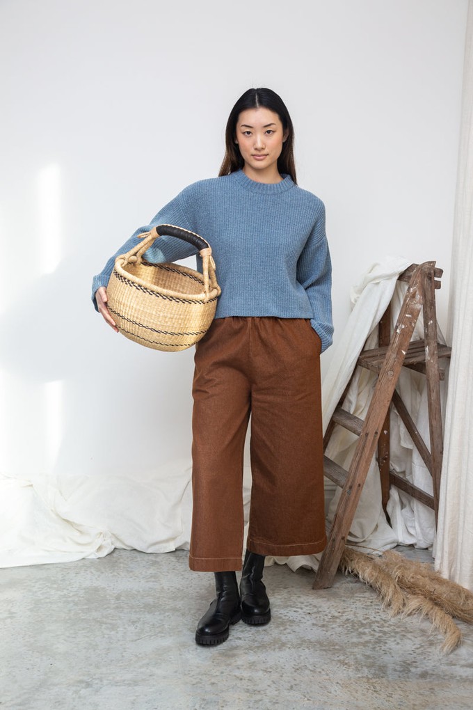 Leo Recycled Wool Knitted Jumper in Sky Blue Marl from Beaumont Organic