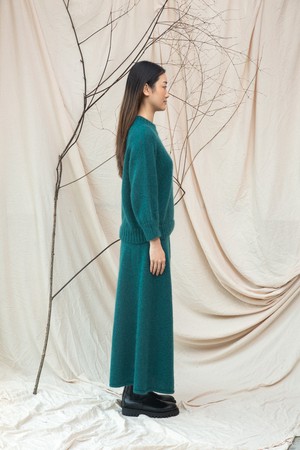 Solstice Mohair Knitted Jumper in Pine by HANNAH BEAUMONT from Beaumont Organic