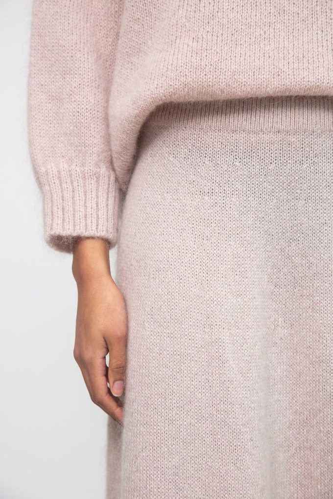 Solstice Mohair Knitted Jumper in Shell Pink by HANNAH BEAUMONT from Beaumont Organic