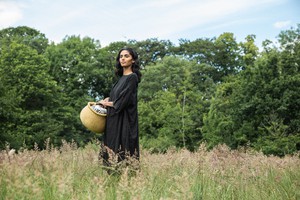 Monique Linen Dress in Black from Beaumont Organic