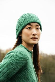 Brogan Lambswool Knitted Hat in Emerald via Beaumont Organic