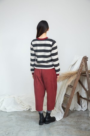 Cedar Organic Cotton Corduroy Trousers in Soft Burgundy from Beaumont Organic