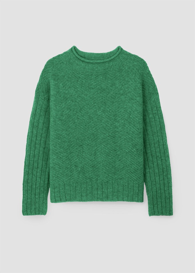 Shika Lambswool Knitted Jumper in Emerald from Beaumont Organic