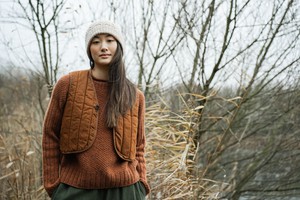 Shika Lambswool Knitted Jumper in Rust Marl from Beaumont Organic