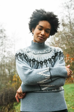 Hawthorne Recycled Wool Knitted Jumper in Sky Blue from Beaumont Organic