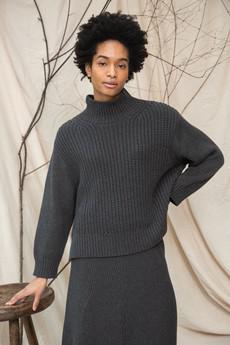 Tora Organic Cotton Knitted Jumper in Grey Marl via Beaumont Organic
