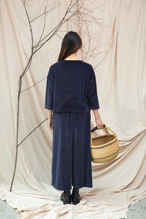 Divya Organic Cotton Velour Top in Night Sky Navy from Beaumont Organic