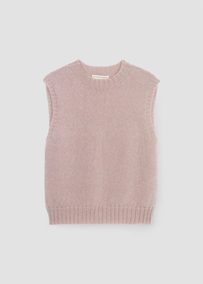 Arosa Mohair Knitted Vest in Shell Pink by HANNAH BEAUMONT from Beaumont Organic