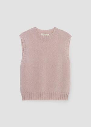 Arosa Mohair Knitted Vest in Shell Pink by HANNAH BEAUMONT from Beaumont Organic