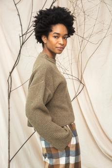 Leo Recycled Wool Knitted Jumper in Taupe Marl via Beaumont Organic