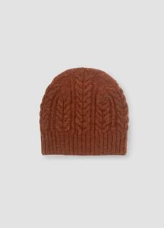 Brogan Lambswool Knitted Hat in Rust Marl via Beaumont Organic