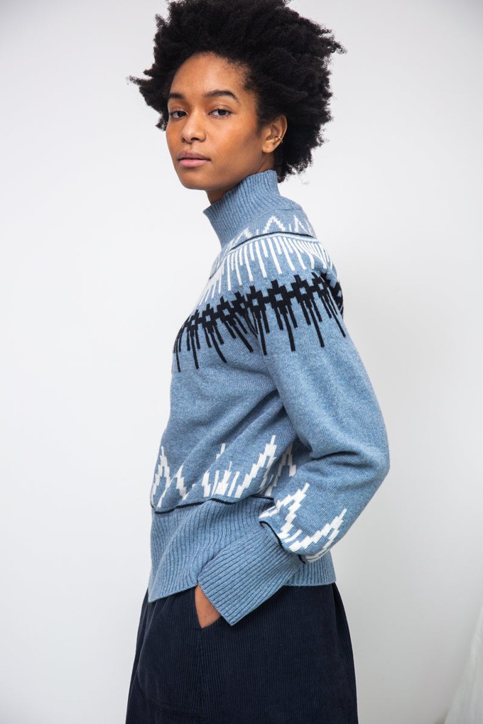 Hawthorne Recycled Wool Knitted Jumper in Sky Blue from Beaumont Organic