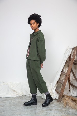 Tierra Organic Cotton Corduroy Overshirt in Khaki from Beaumont Organic