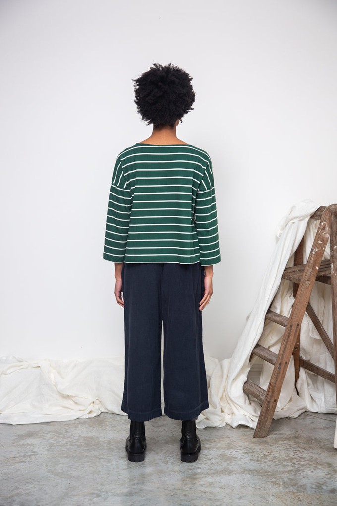 Evora Organic Cotton Corduroy Trousers in Night Sky Navy from Beaumont Organic